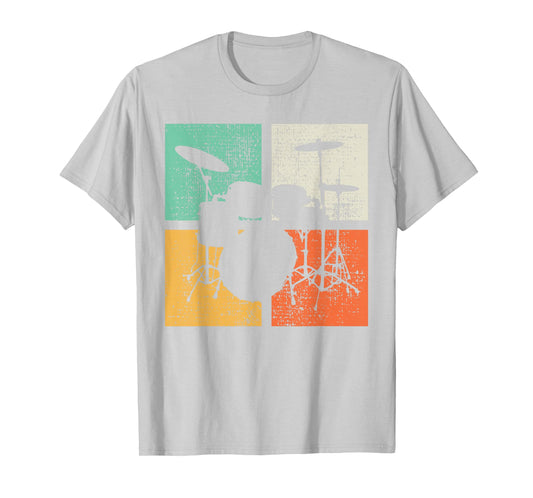 Drums Drummer Vintage Retro Drum Set T-Shirt