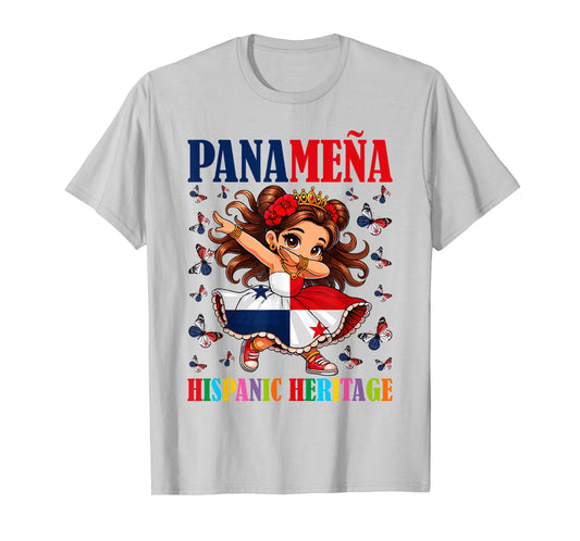 Panamena Hispanic Heritage Month Panama Flag Girls Kids T-Shirt