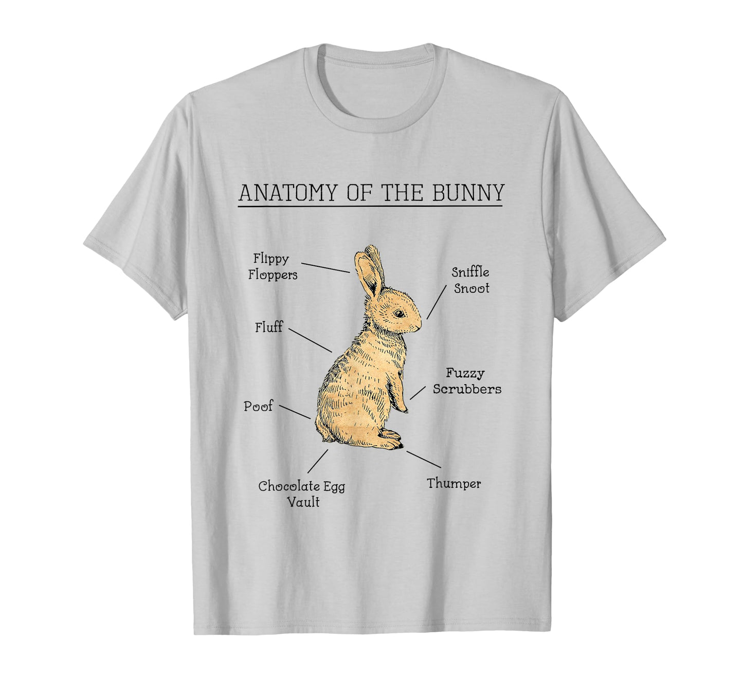 Anatomy Of The Bunny Cute Animal Love Rabbit Easter Funny T-Shirt