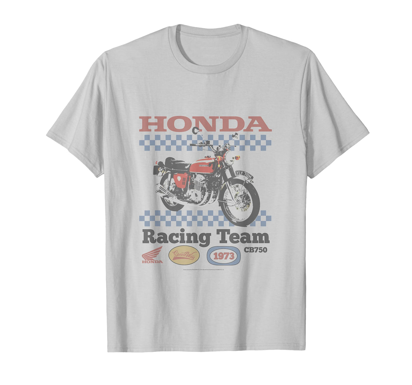 Honda Powersports Vintage CB750 Racing Team Checkered T-Shirt
