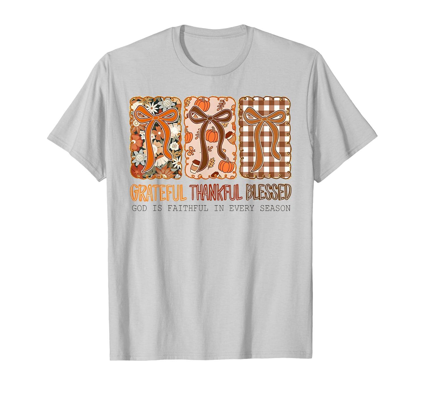 Thanksgiving Coquette Bow Grateful Thankful Blessed Girly T-Shirt