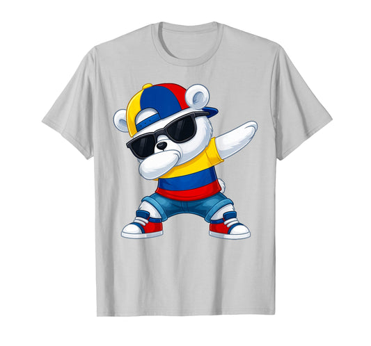 Colombian Bear Patriotic Colombia Dabbing Dab Boys Kids 2025 T-Shirt