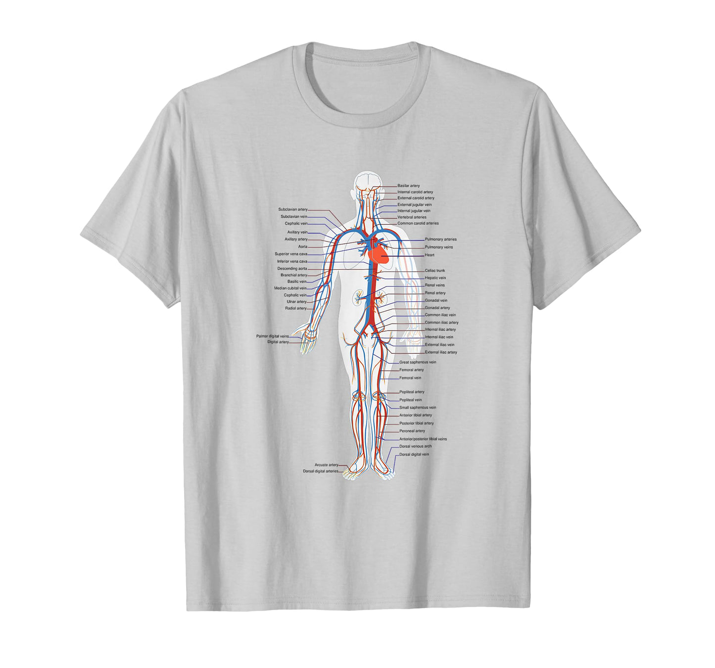 Circulatory System Anatomy Chart Arteries Veins T-Shirt