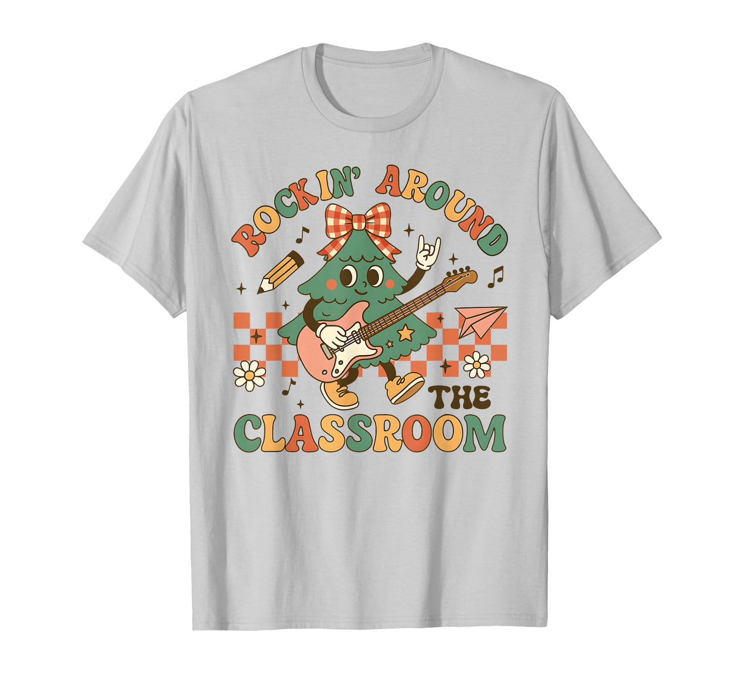 Christmas Tree Rockin' Around The Classroom Teacher Student T-Shirt
