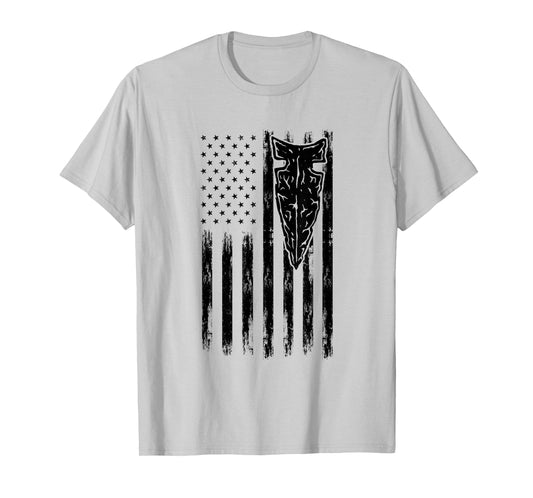 Arrowhead USA Flag Flintknapping Bushcraft Funny Arrowhead T-Shirt