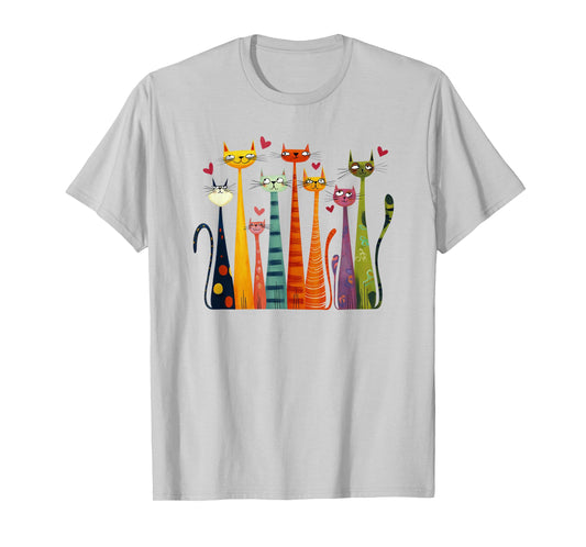 Cute Funny Cats Design T-Shirt