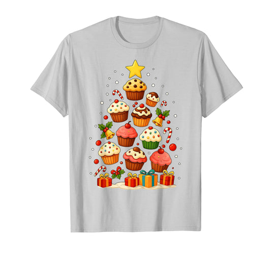 Cute Cupcake Baking Baker Christmas Tree Xmas T-Shirt