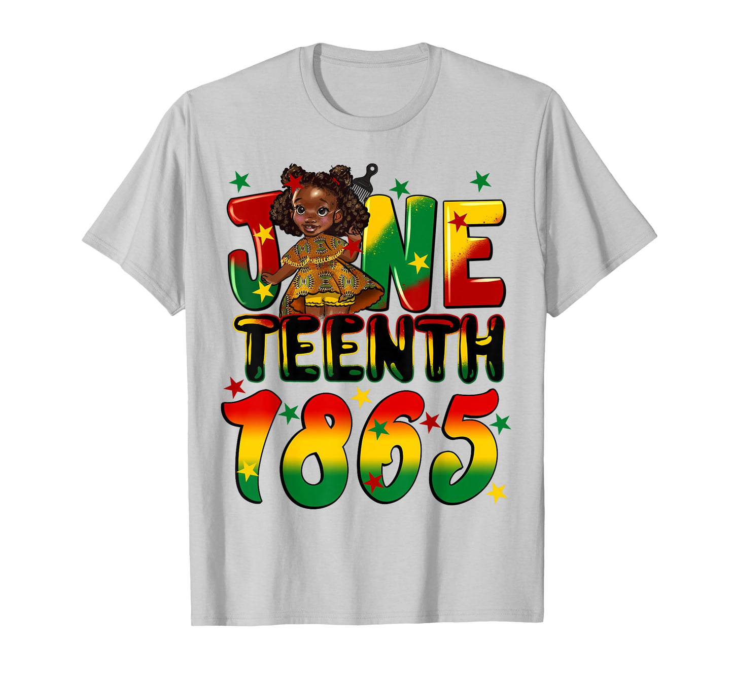 African American Melanin Black Girls Kids Juneteenth 1865 T-Shirt