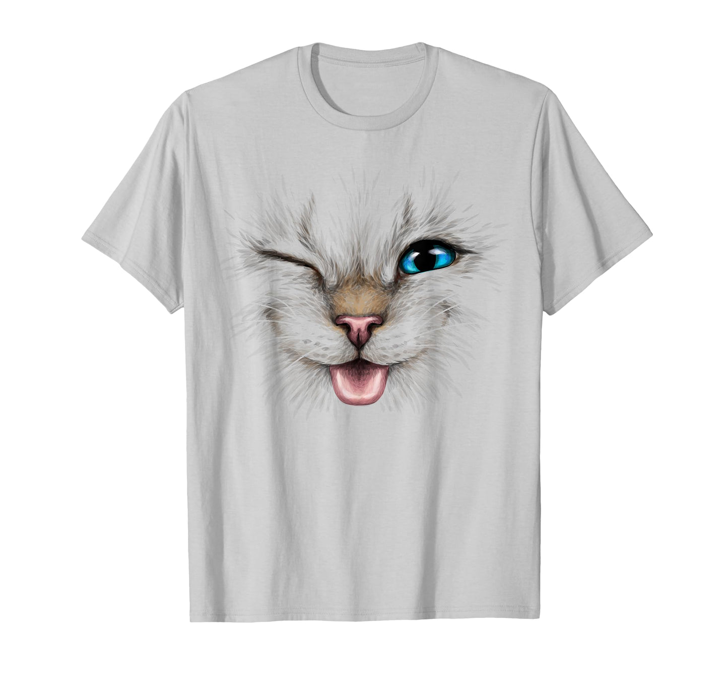 cute cat face blue eyes wink smiling for lover kitten Kitty T-Shirt