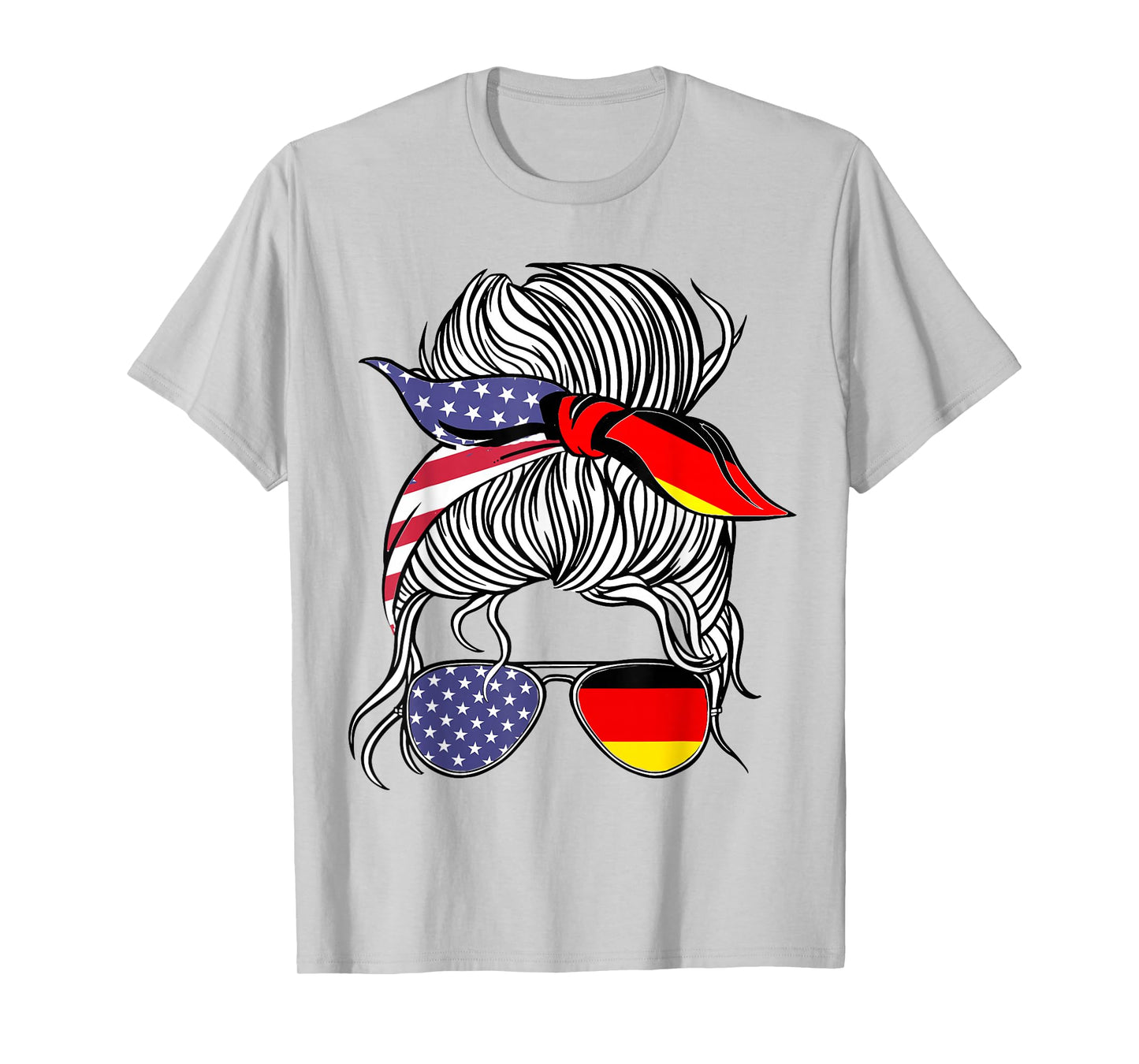 German American Patriot Grown Proud Women Girl Flag T-Shirt