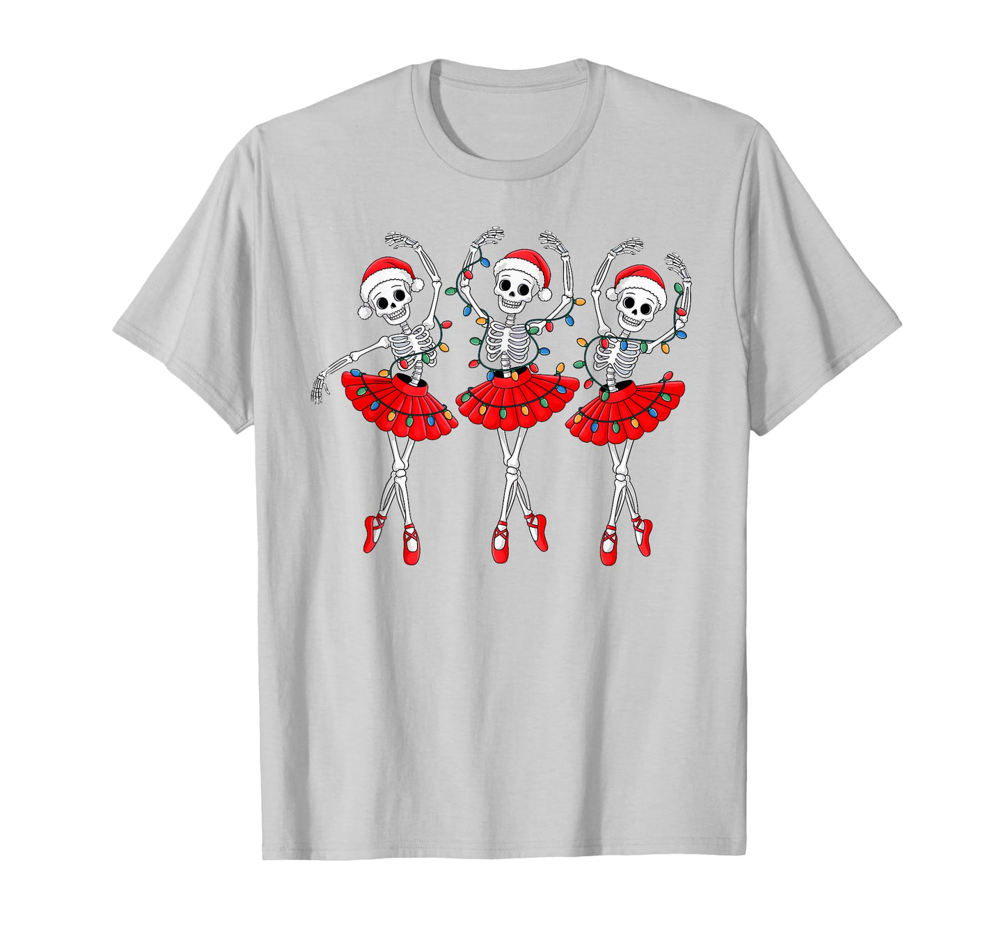Skeleton Ballerina Ballet Dance Christmas Women Girls Kids T-Shirt