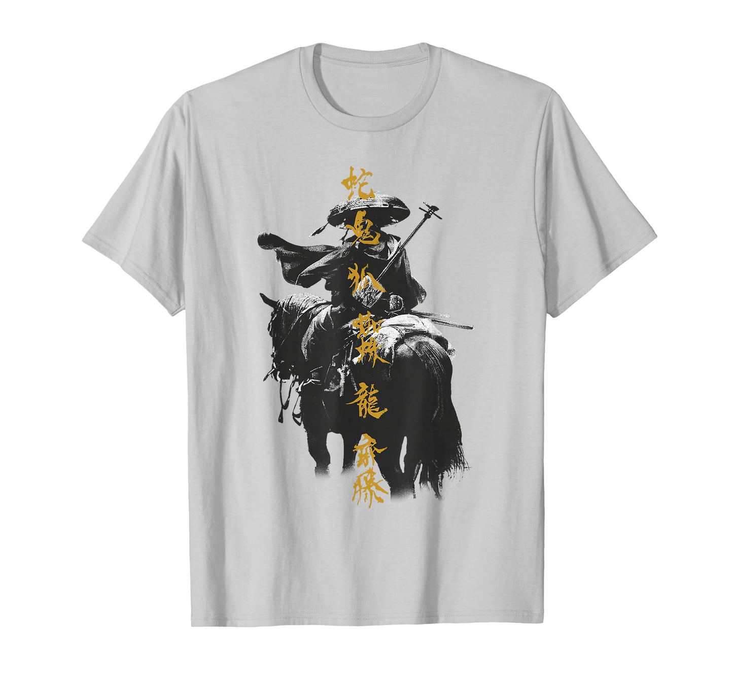 Ghost of Yotei Atsu Lone Mercenary with Golden Kanji T-Shirt