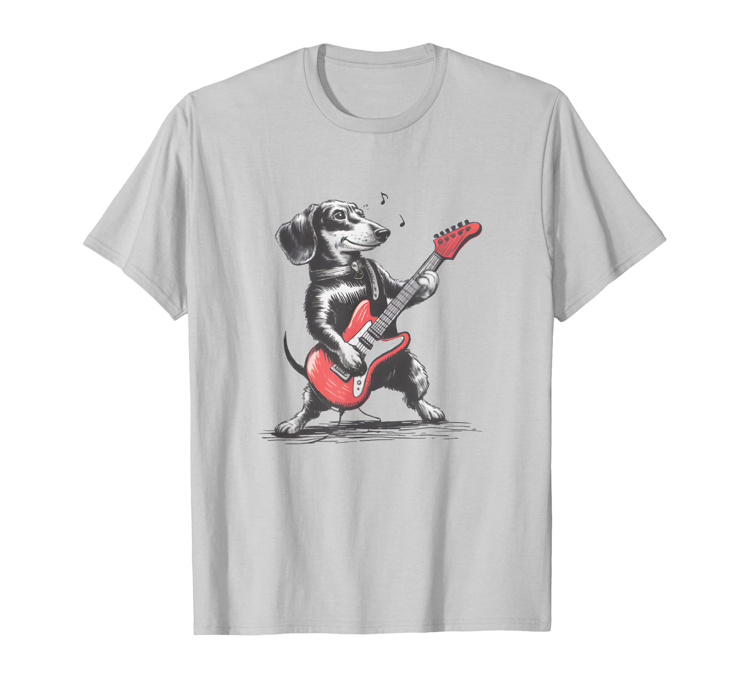 vintage dachshund weenie playing guitar Shirt Funny Dog Love T-Shirt
