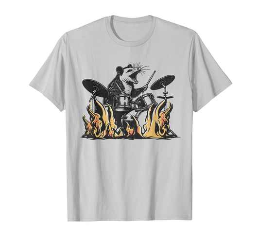 Possum Drumming Opossum Playing Drums - Drummer T-Shirt