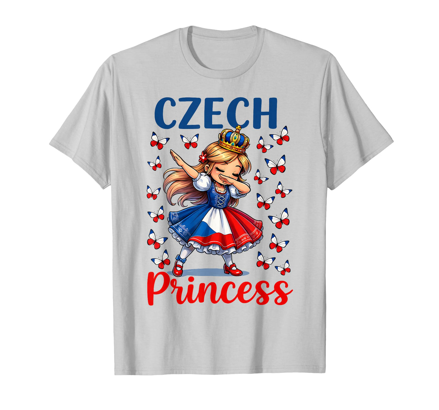 Czech Princess Dabbing Girl Cute Czechia Pride Outfit Girls T-Shirt