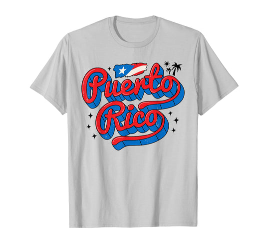 Puerto Rico Flag Hispanic Heritage Month Boricua Rican Retro T-Shirt