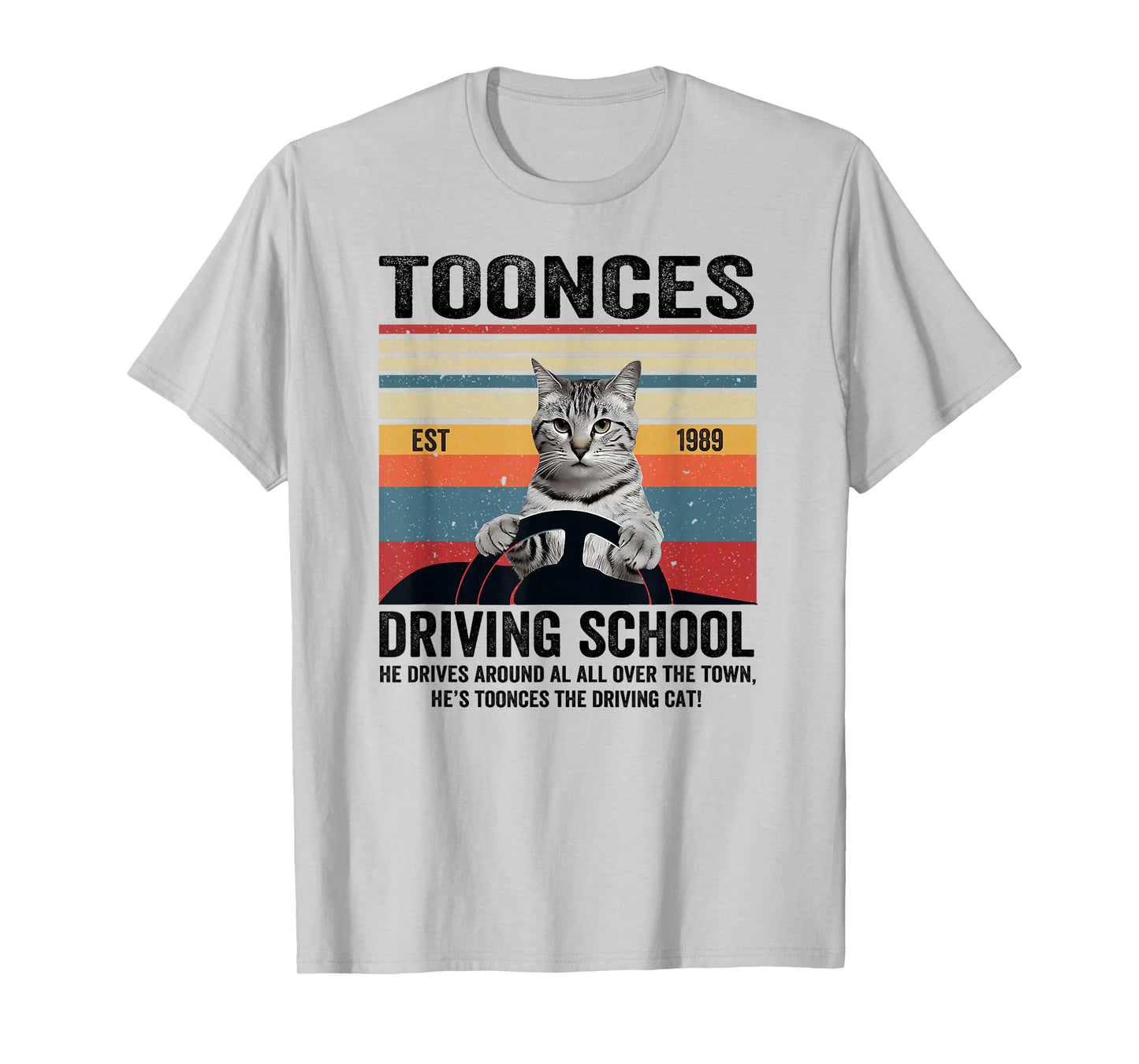 Toonces Driving School Est. 1989 The Driving Cat Retro Men T-Shirt