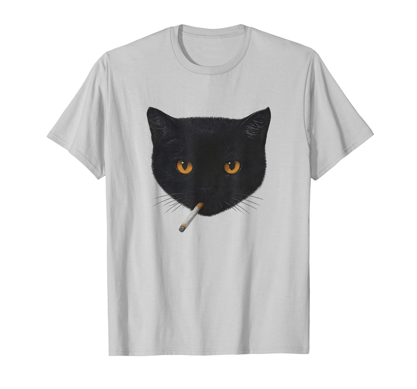 Funny Black Cat Smocking Vintage Graphic T-Shirt