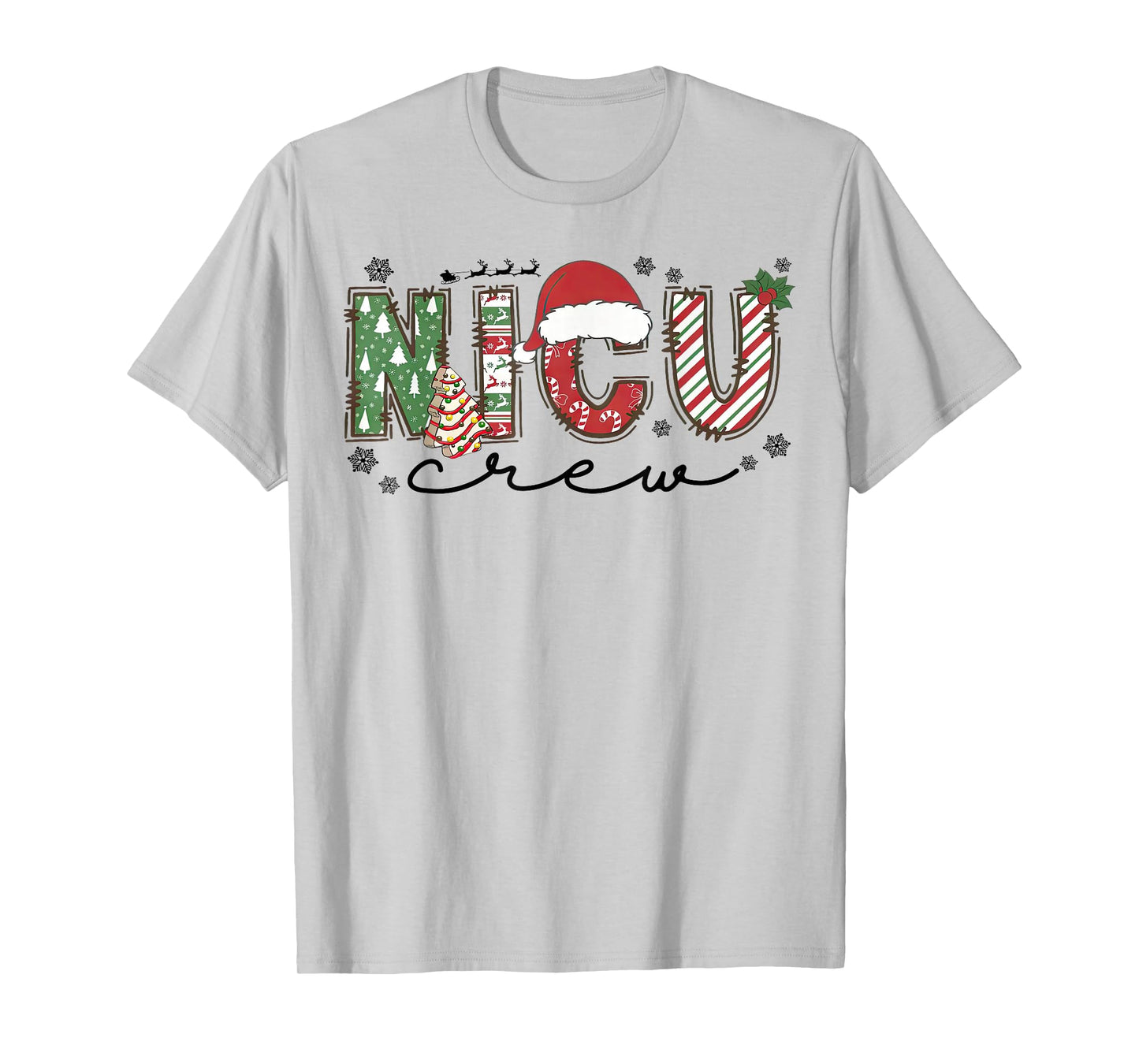 Christmas Nicu Nurse Crew Santa Hat Nursing Xmas T-Shirt