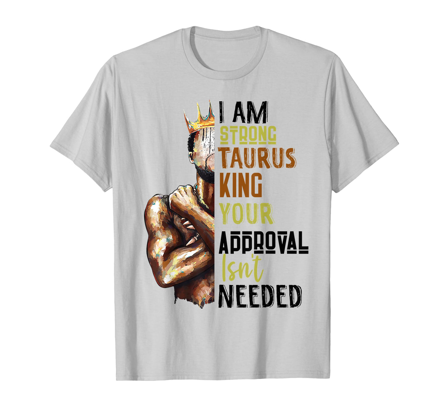 Mens Taurus King Black Man Zodiac Sign Gift Astrology Mens T-Shirt