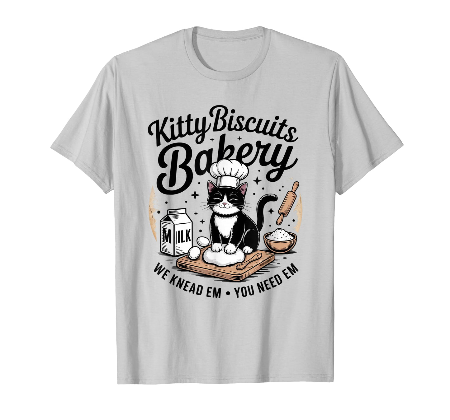 Cute Kitty Biscuits Bakery Funny Cat Lovers Baking Humor T-Shirt