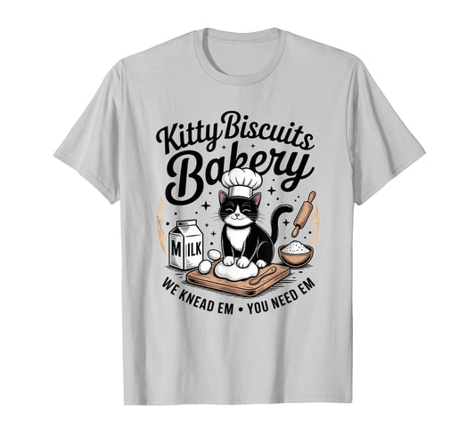 Cute Kitty Biscuits Bakery Funny Cat Lovers Baking Humor T-Shirt