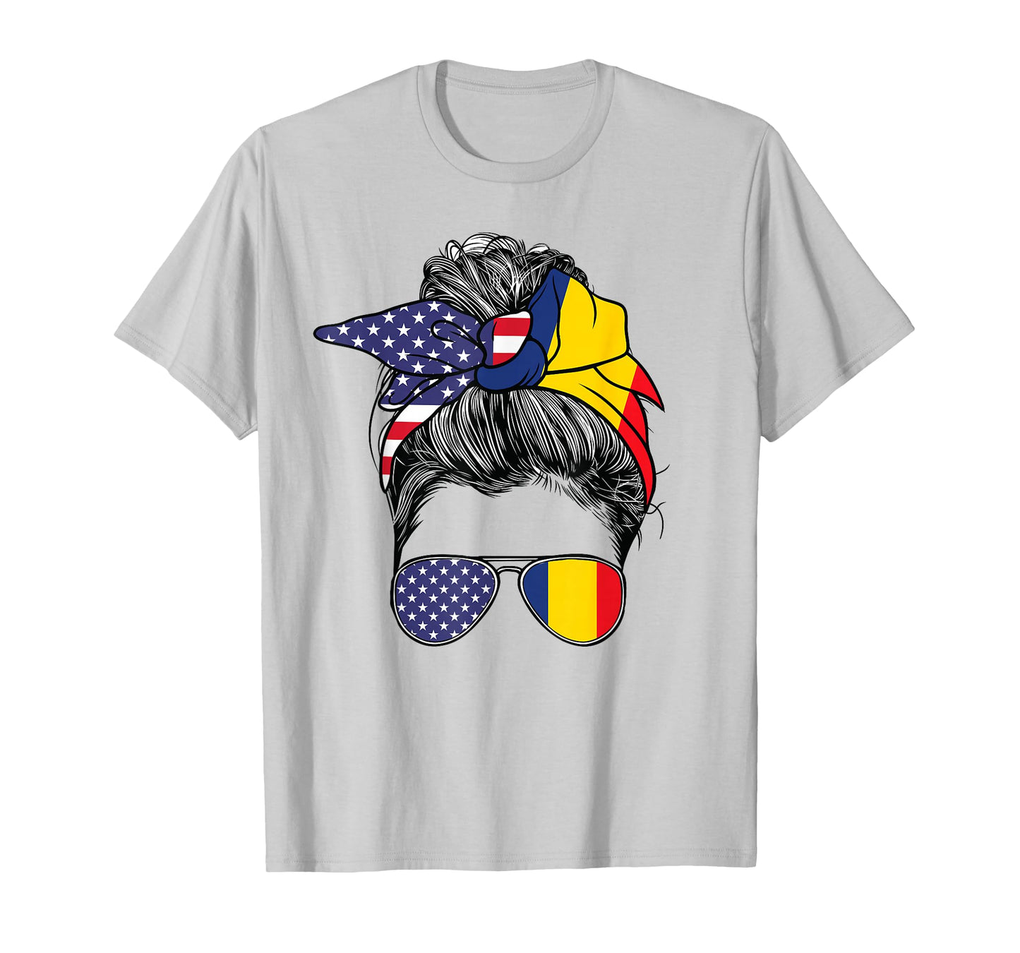 Romanian Women Girl USA Heritage American Romania Flag T-Shirt