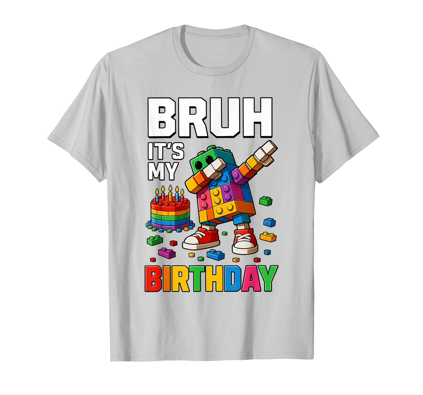 Bruh It's My Birthday Building Bricks Blocks Boys Kids T-Shirt