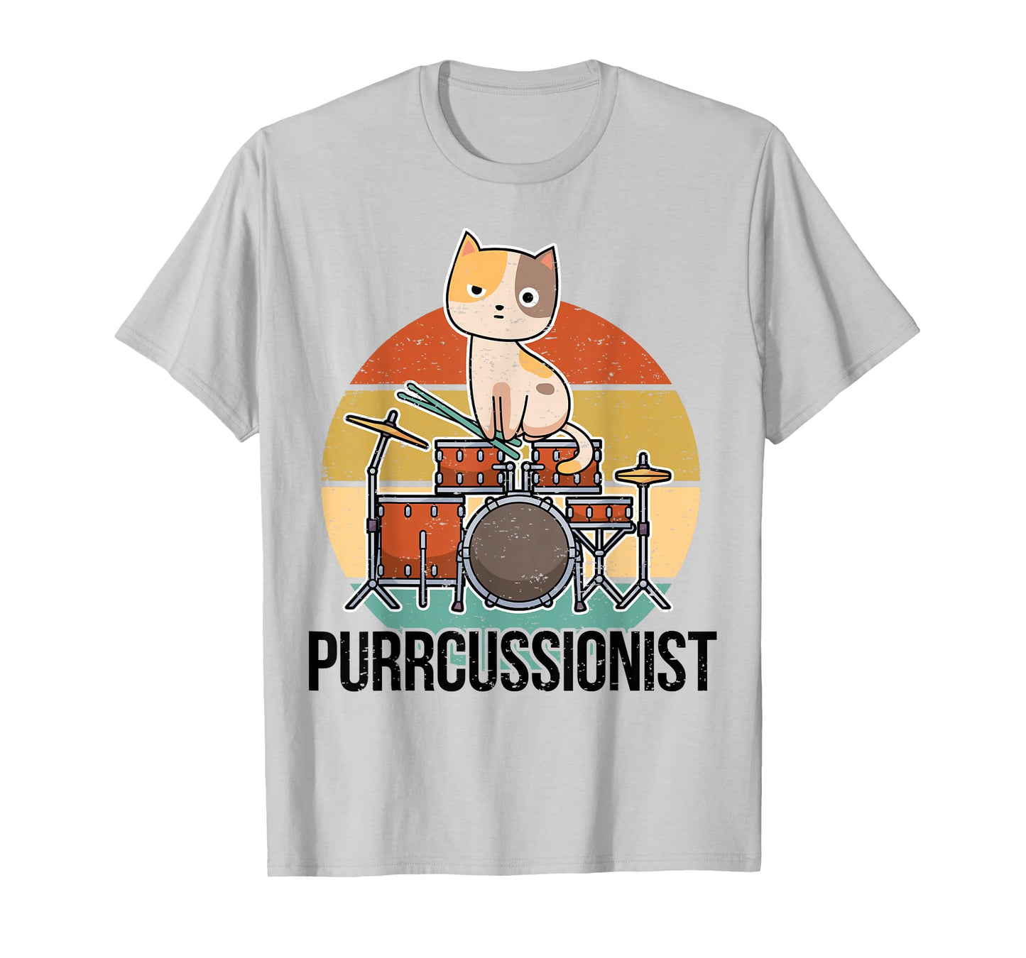Funny Drumming Cat Percussion T-Shirt