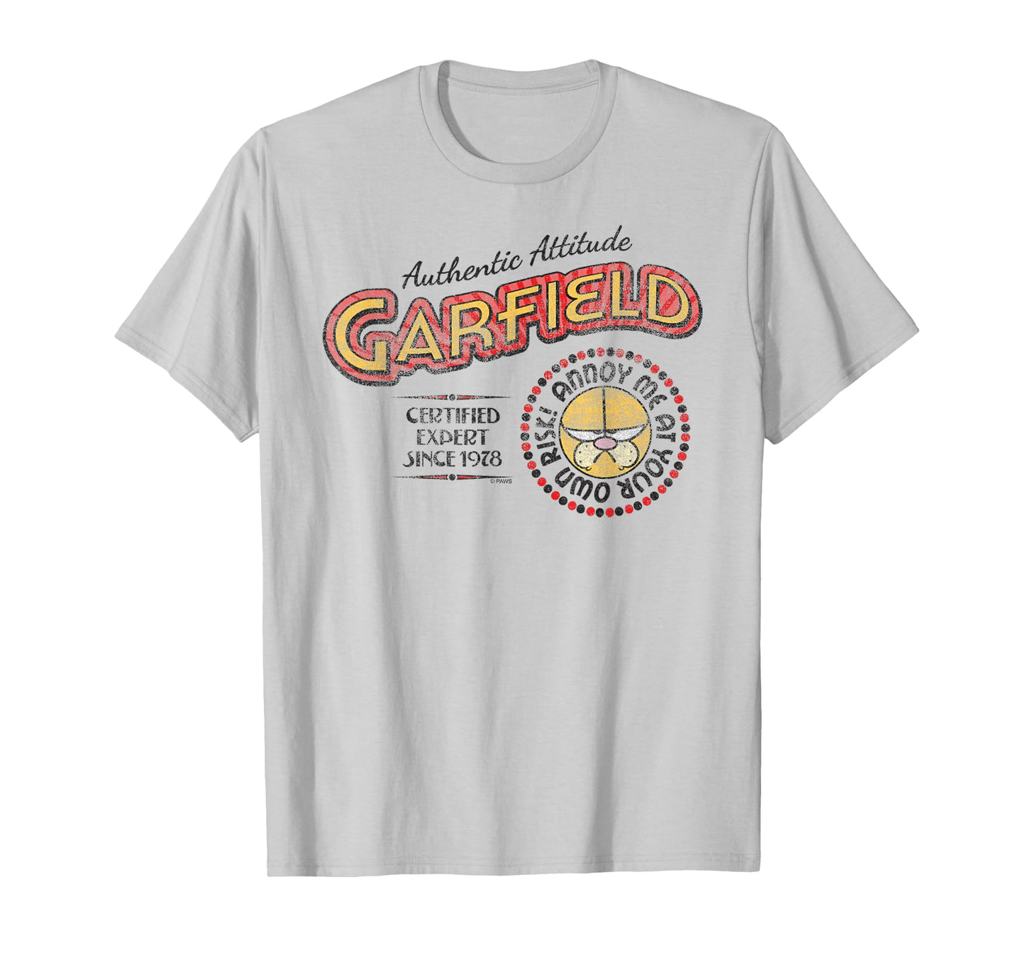 Garfield Authentic Attitude Expert Cartoon Cat T-Shirt
