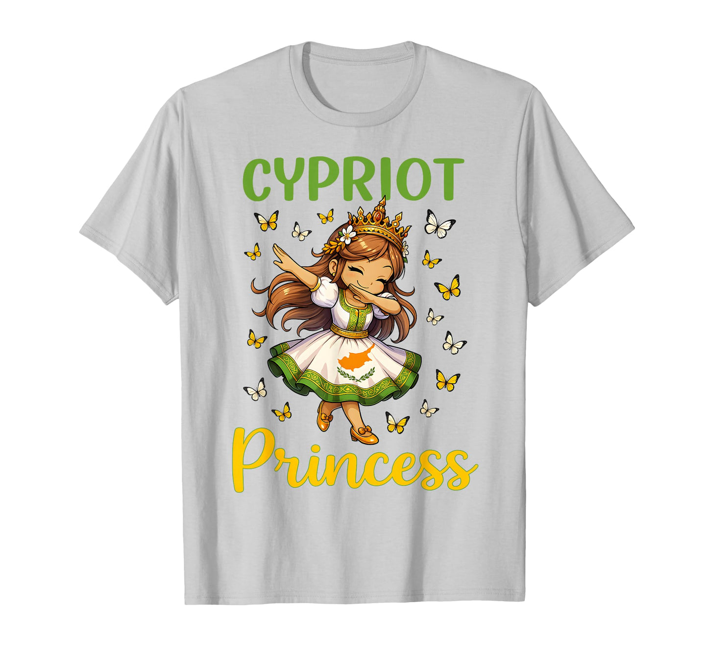 Cypriot Princess Dabbing Girl Cute Cyprus Pride Outfit Girls T-Shirt