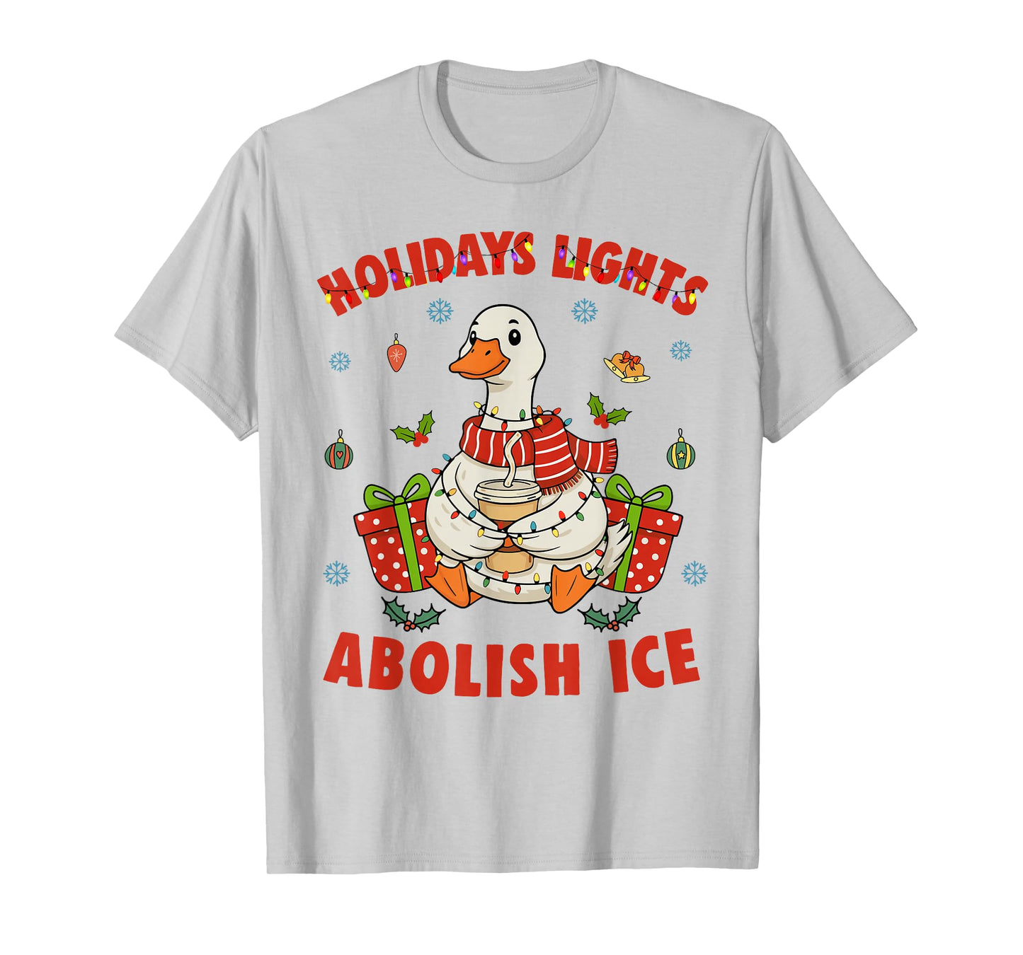 Holidays Lights Ice Silly Goose Christmas Winter Holiday T-Shirt