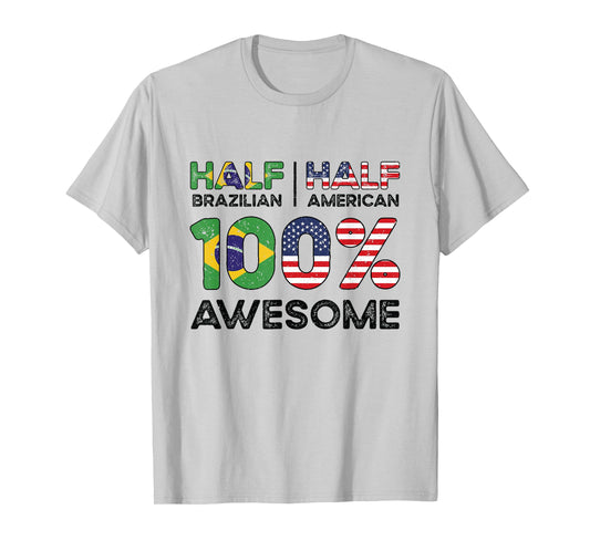 Brazilian American Patriot USA Grown Brazil US Flag T-Shirt