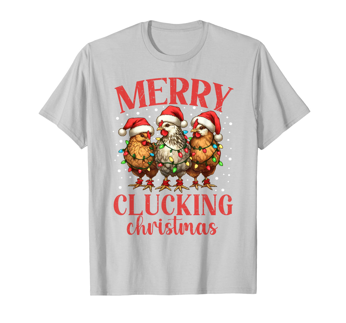 Merry Clucking Christmas Chicken Santa Hat Xmas Chicken Tree T-Shirt