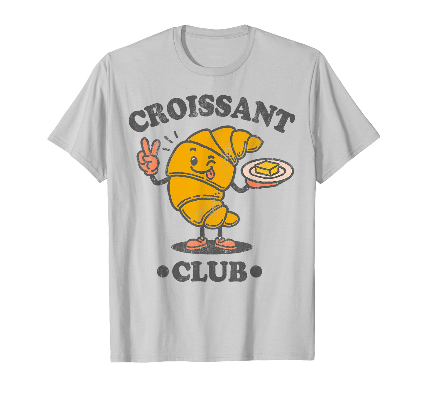 Croissant Club Cute French Pastry Cartoon T-Shirt