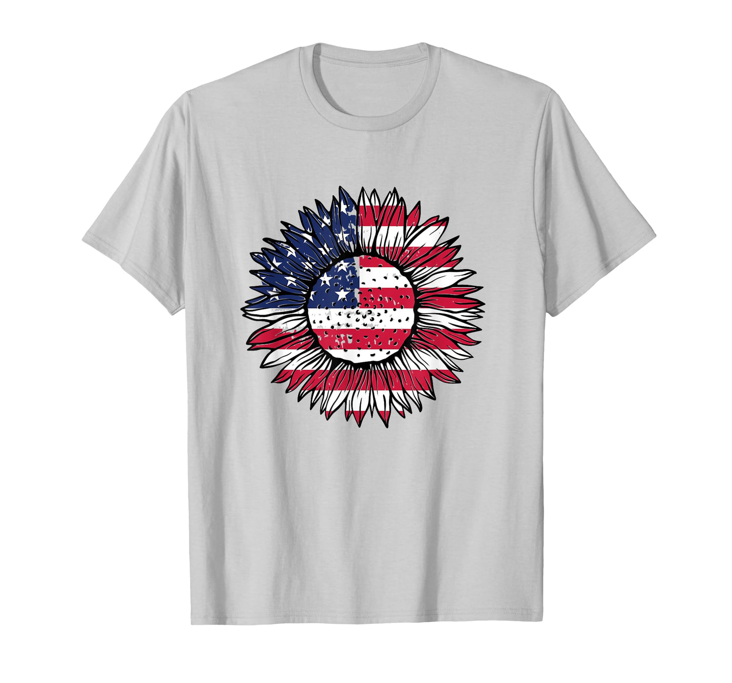 American Flag Sunflower Graphic 4th of July Plus Size T-Shirt
