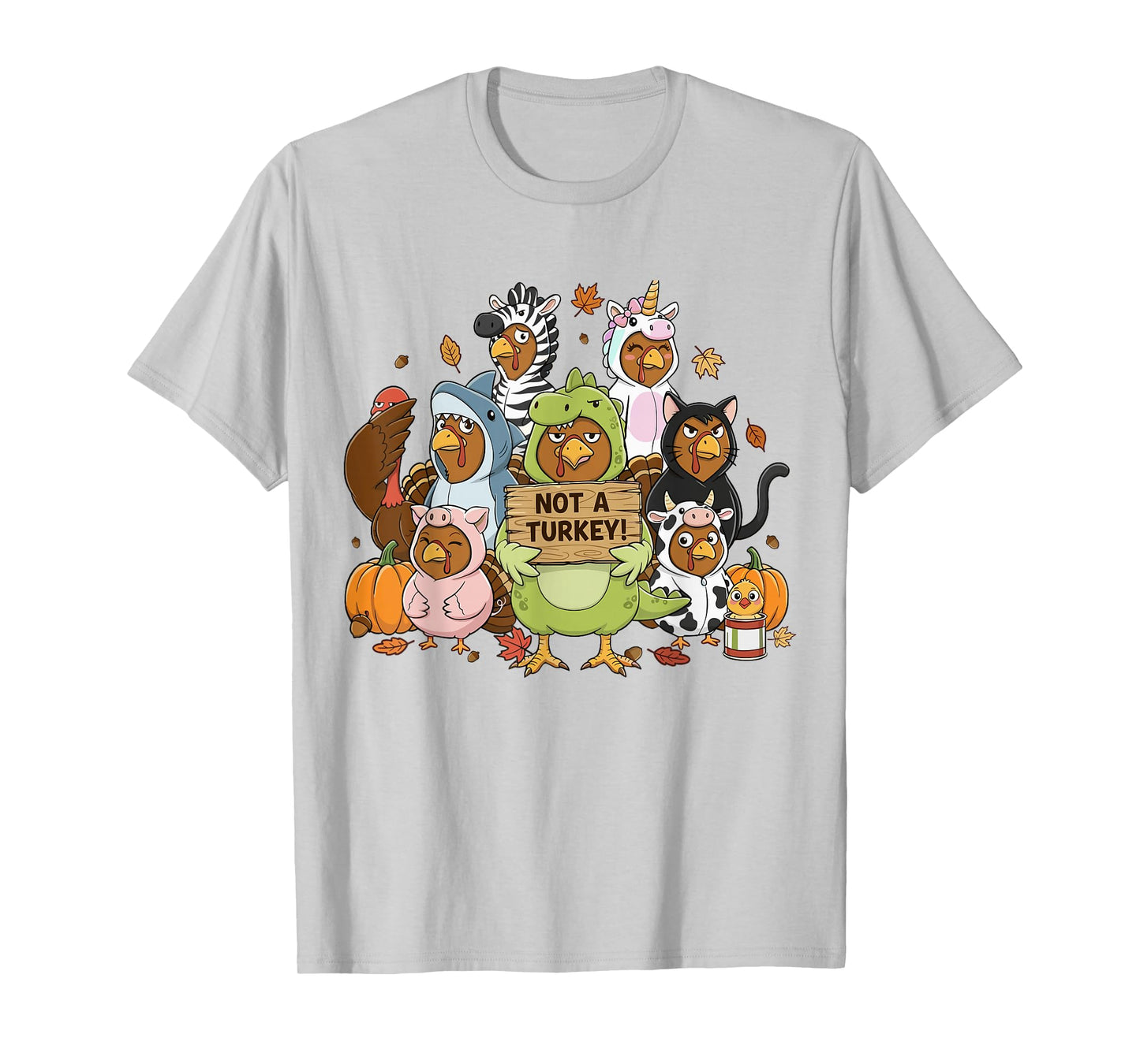 Funny Thanksgiving Turkey in Disguise Squad Animal Costumes T-Shirt