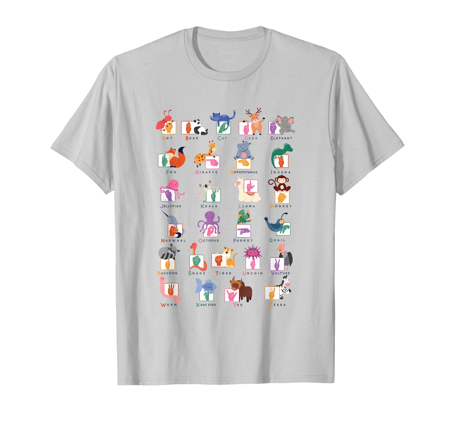 American Sign Language Gifts for Teachers ASL Alphabet T-Shirt