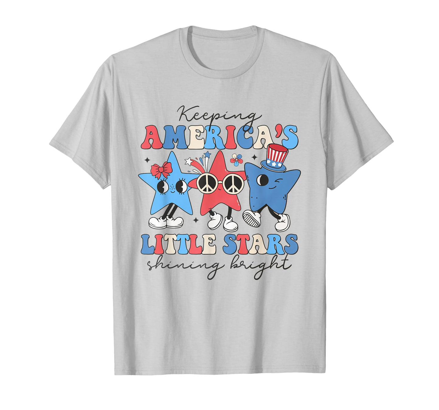 Pediatric Nurse 4th of July Little Stars Shining Bright T-Shirt for Women Men