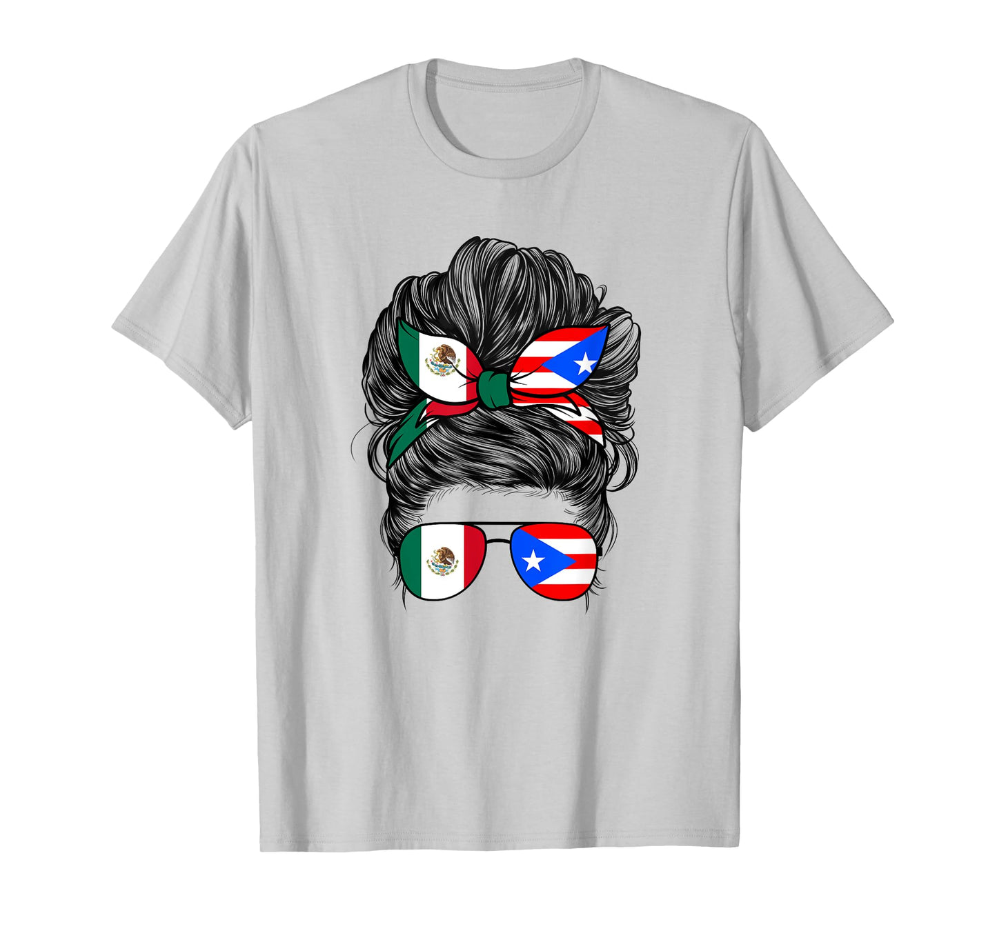 Mexirican Girl Women Half Mexican And Puerto Rican Rico Flag T-Shirt