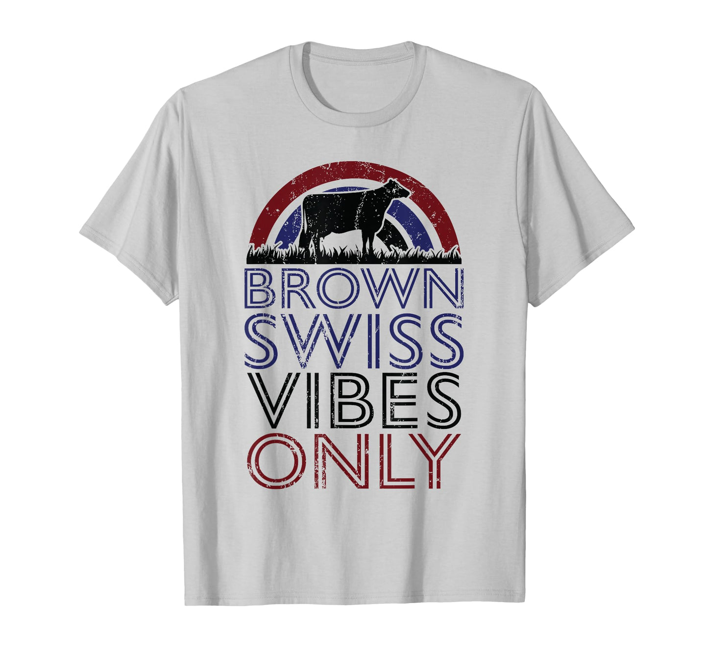 Cow Vibes Only - Cow Breeder Brown Swiss Cattle Farmer T-Shirt