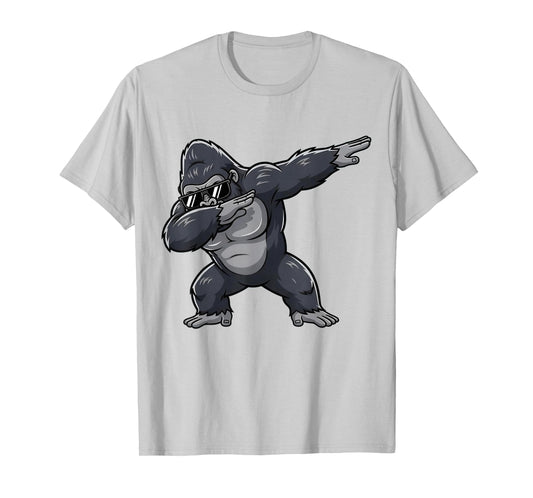 Cute Dabbing Gorilla Sunglasses Boy Men Dab Zoo Animal Kids T-Shirt