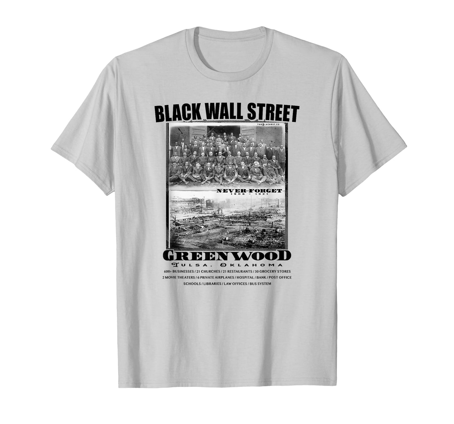 Black Wall Street Vintage Photos Black History T-Shirt