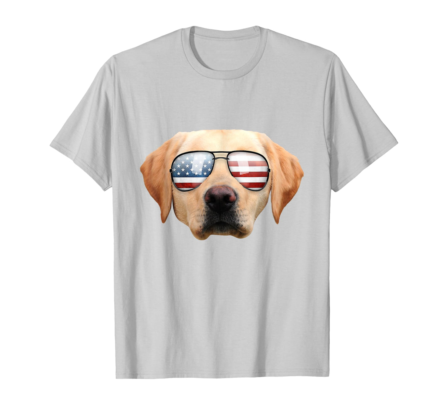Funny Cute Patriotic Yellow Lab Sunglasses Dog T-Shirt T-Shirt