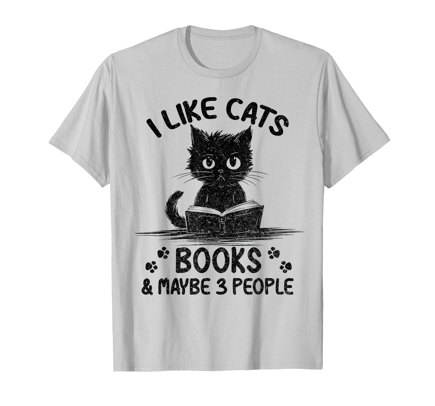I Like Cats Books And Maybe 3 People Vintage Funny Cat Lover T-Shirt for Men Women