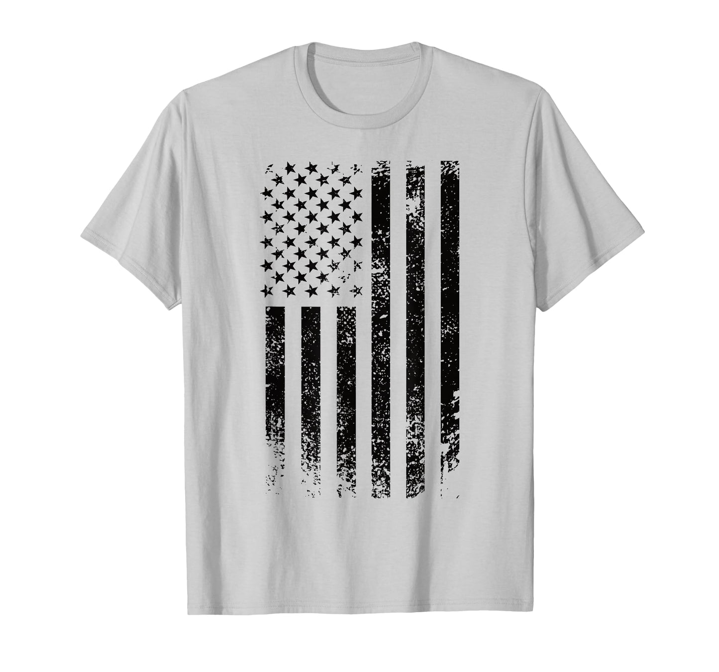 Patriotic USA Black American Flag Distressed Grunge Graphic T-Shirt