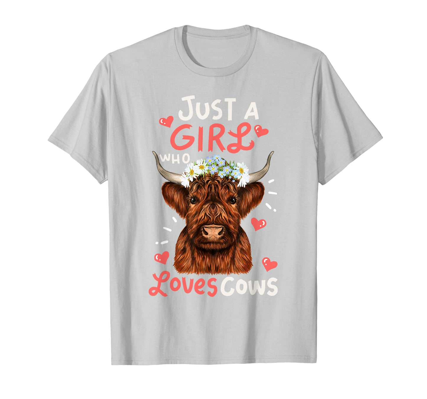 Scottish Highland Cow-Shirt Just Girl Loves Cow Kids Toddler T-Shirt