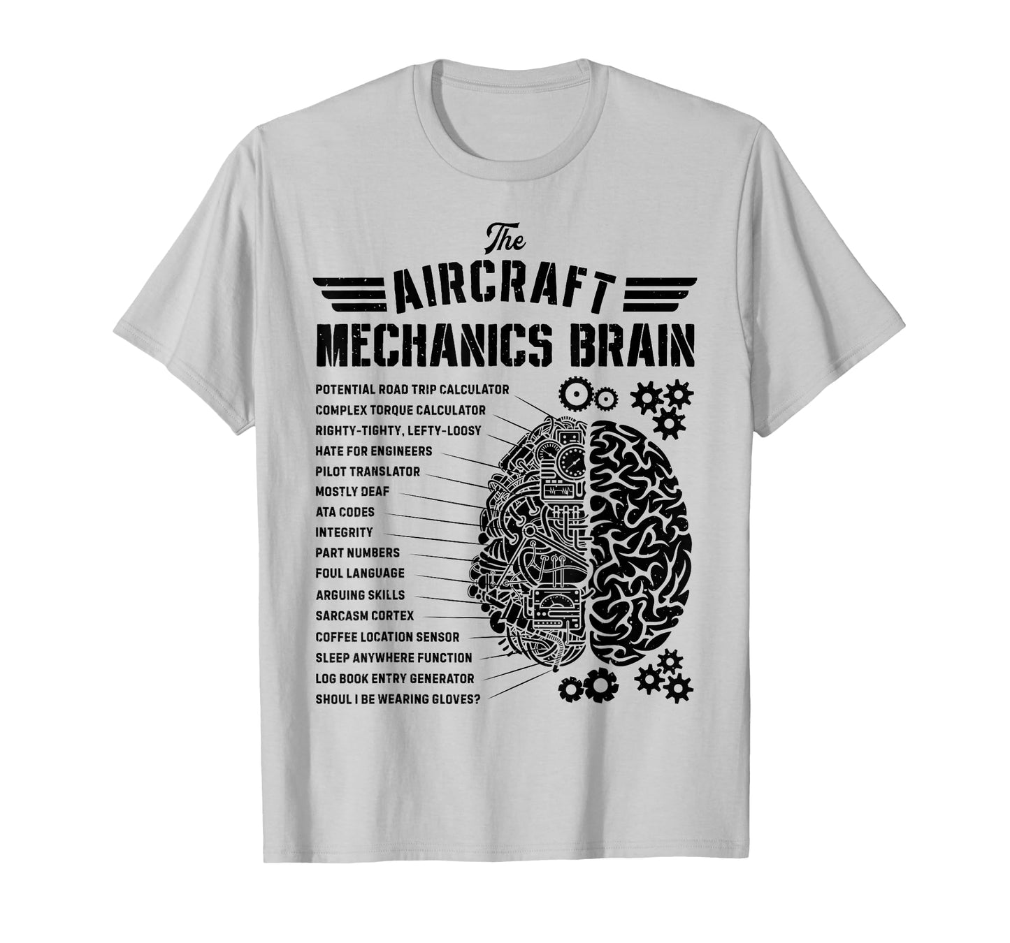 Aircraft Mechanics Brain Funny Aviation Technician Gifts Men T-Shirt