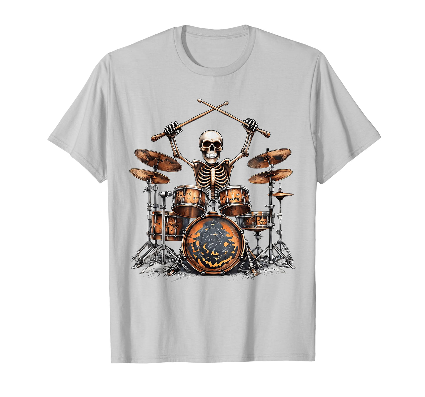 Drummer Skeleton Drums Rock N Roll Halloween Men Women Kids T-Shirt