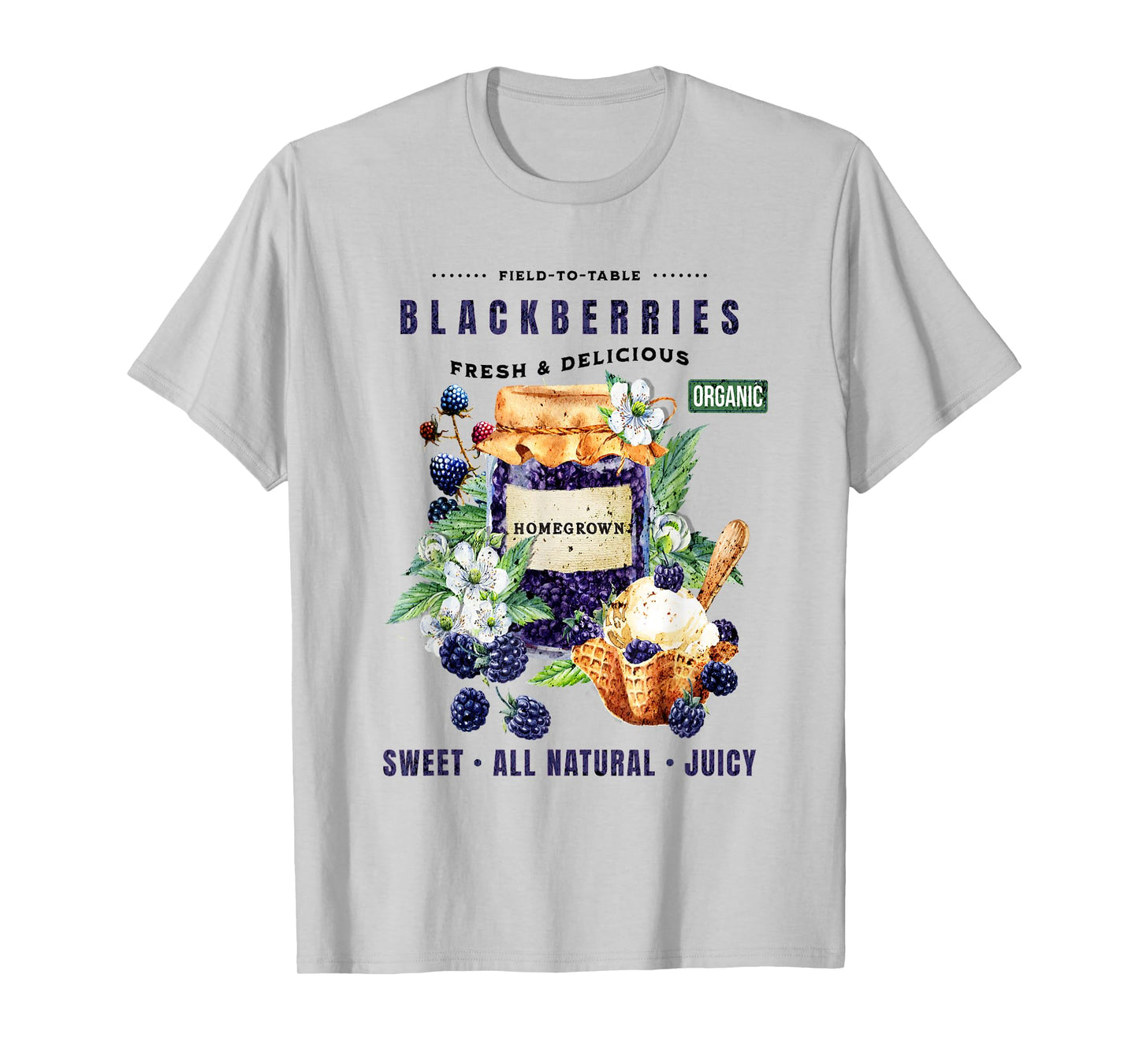 Cute Farm Shirts - Blackberry Harvest with Ice Cream T-Shirt